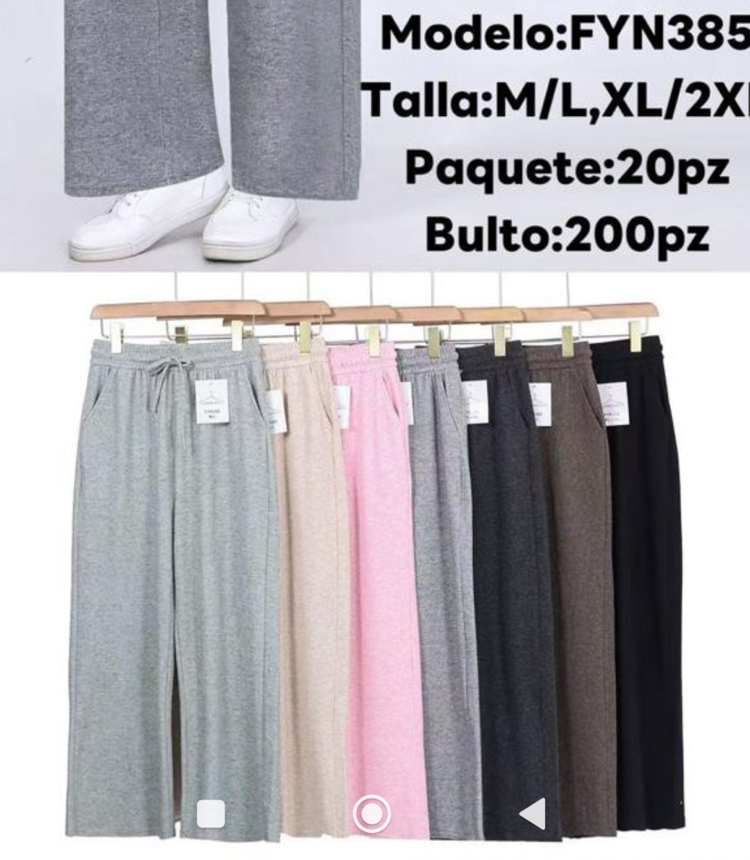 FYN385  PANTALON ALGOD?N  DAMA LICRA