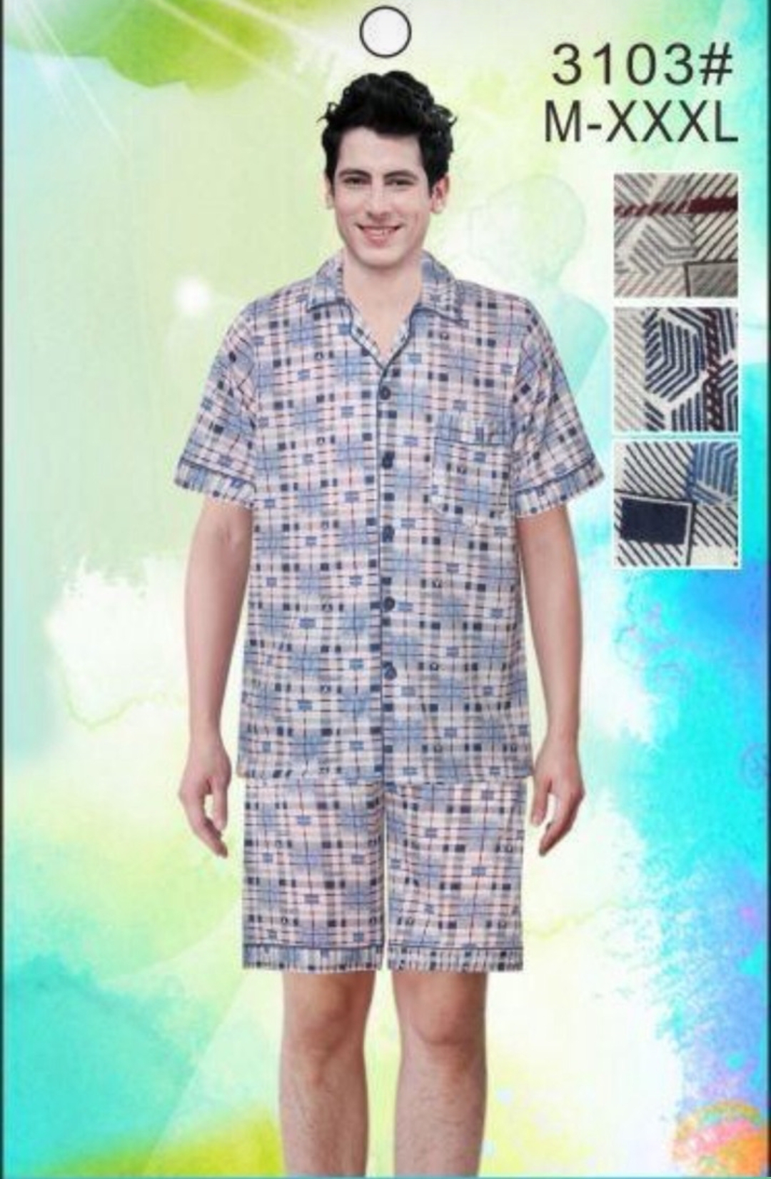P3102/P3105 PIJAMA CABALLERO SHORT MANGA CORT