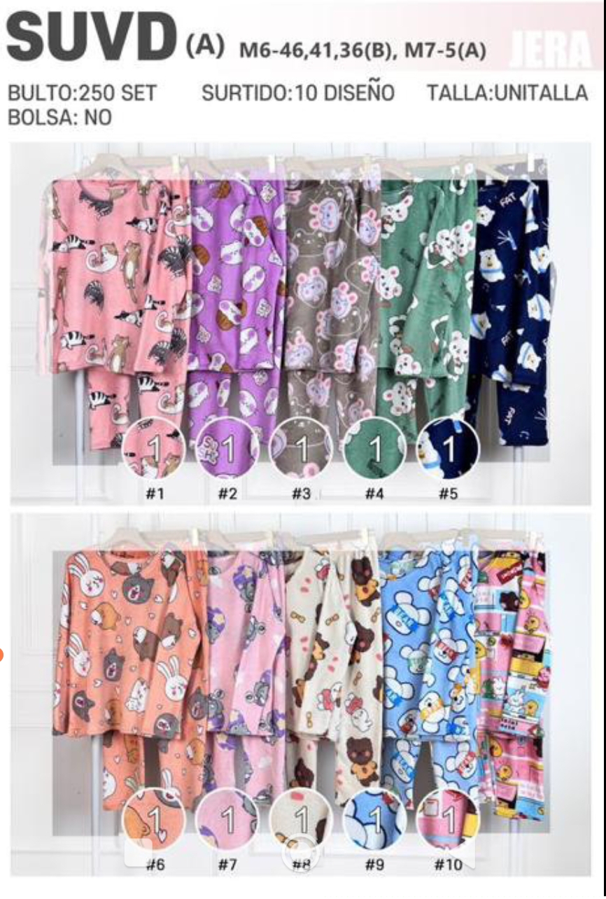 PIJAMA DAMA JERA PAQ10PZS UNI ECO SUVD