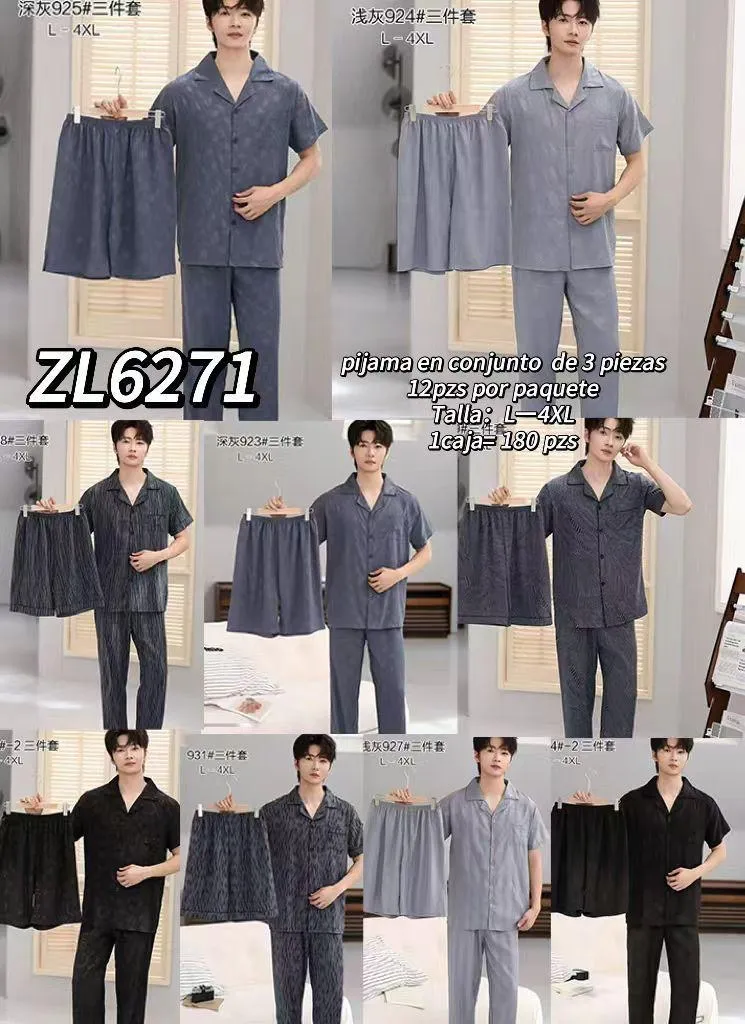 ZL6271 PIJAMA 3 PZ CABALLERO