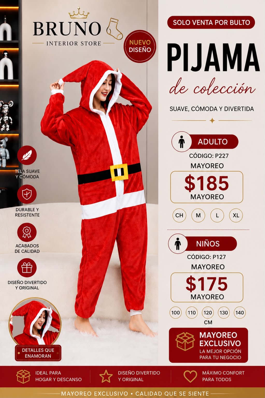 P227 MAMELUCO ADULTO SANTA