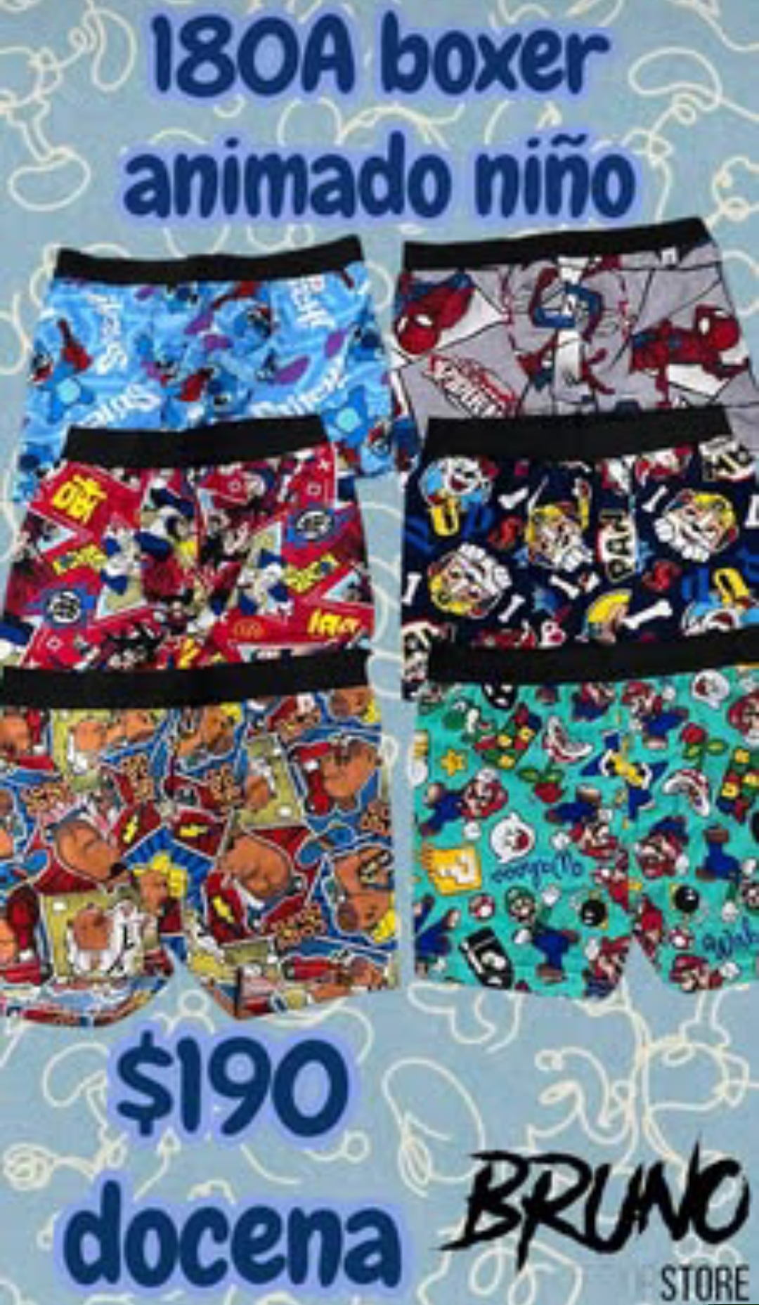 BOXER DISTURBIO NI?O ANIMADO PLUS- 180A*