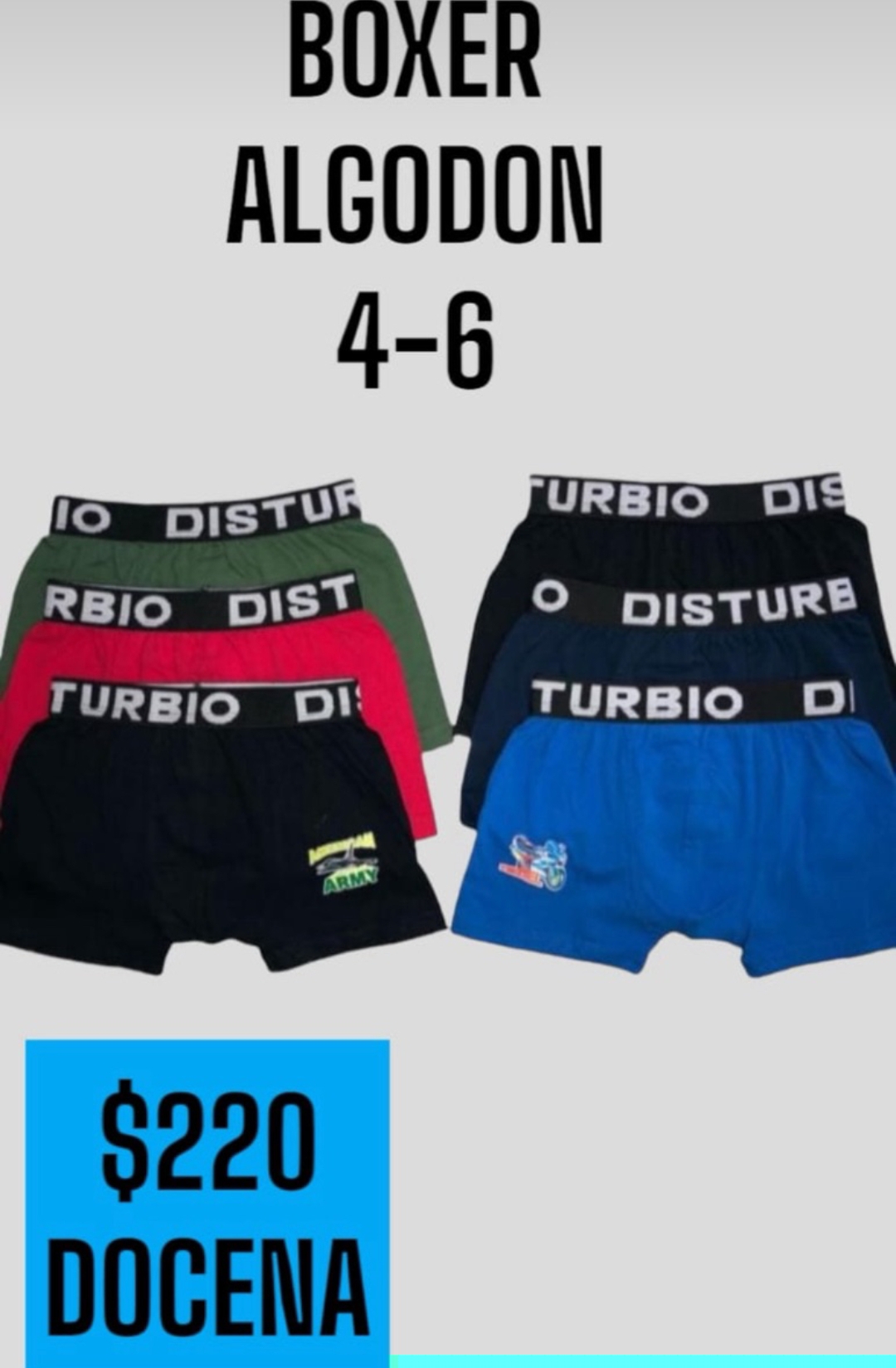 BOXER DISTURBIO NI?O 4-6 LISO- 2204-6*