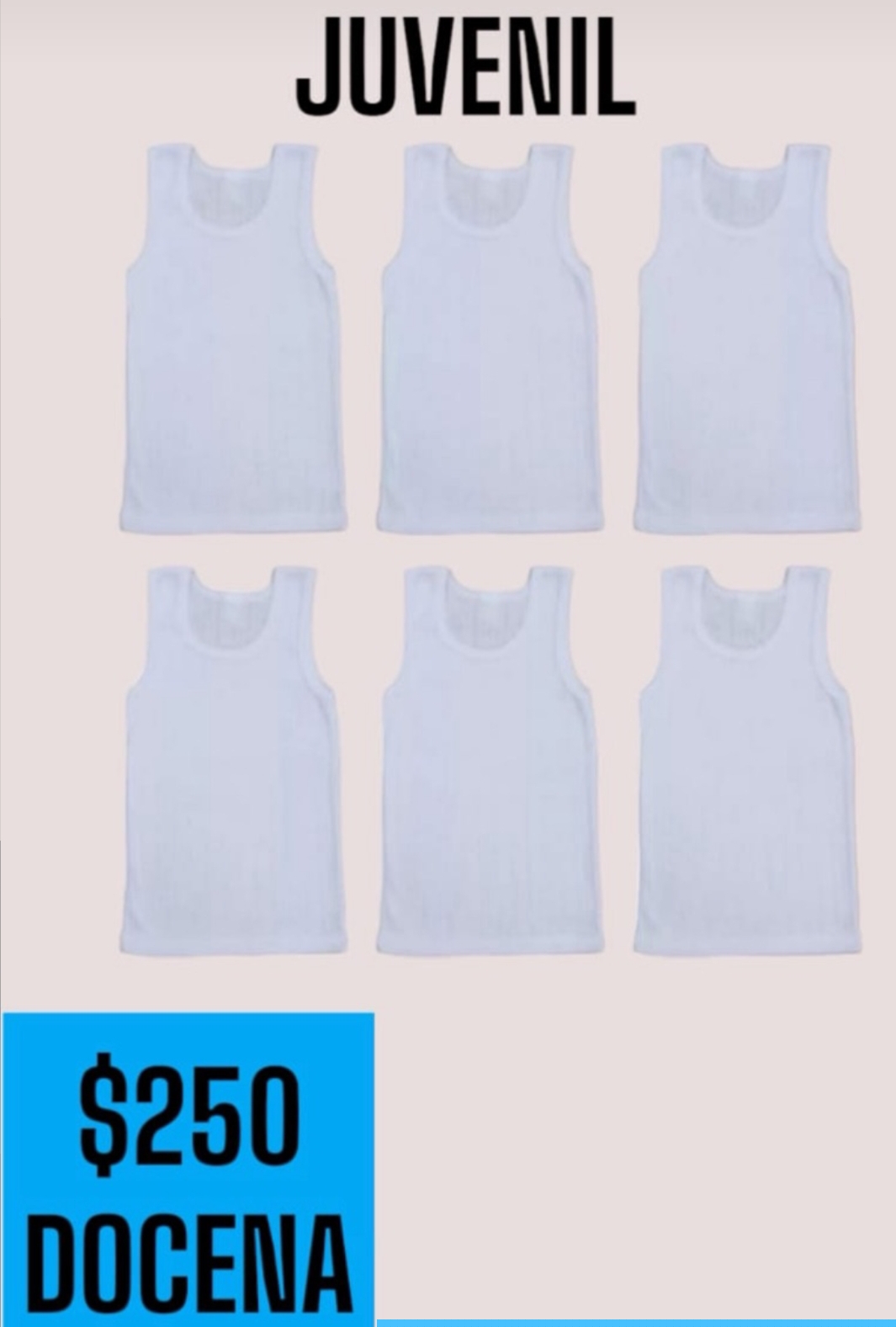 CAMISETA JUVENIL BLANCA 250*