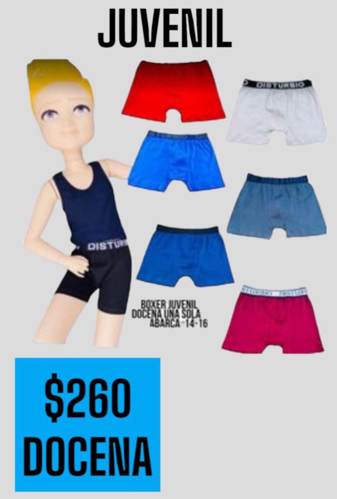 BOXER JUVENIL LISO DISTURBIO260*