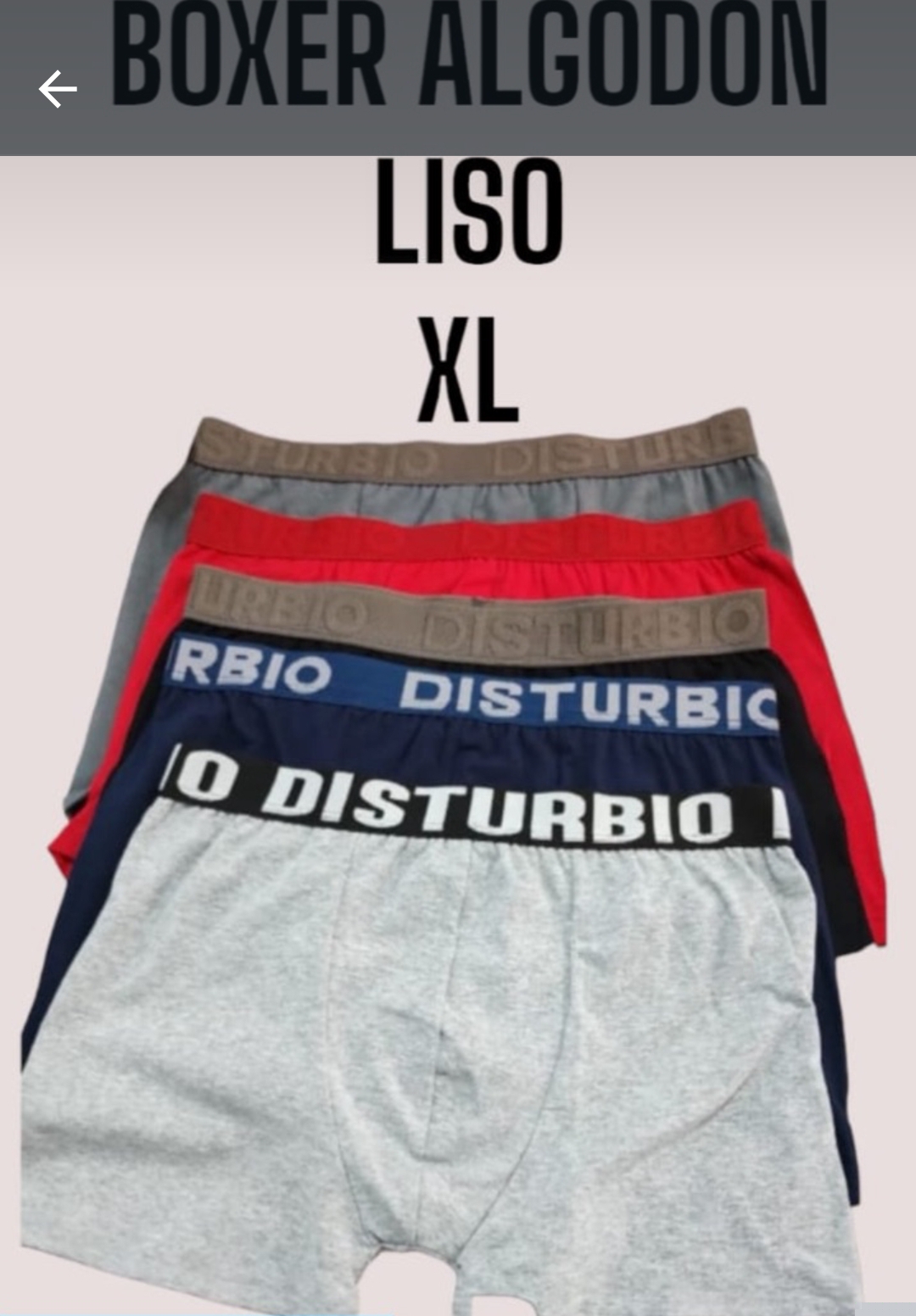 BOXER DISTURBIO XL LISO*
