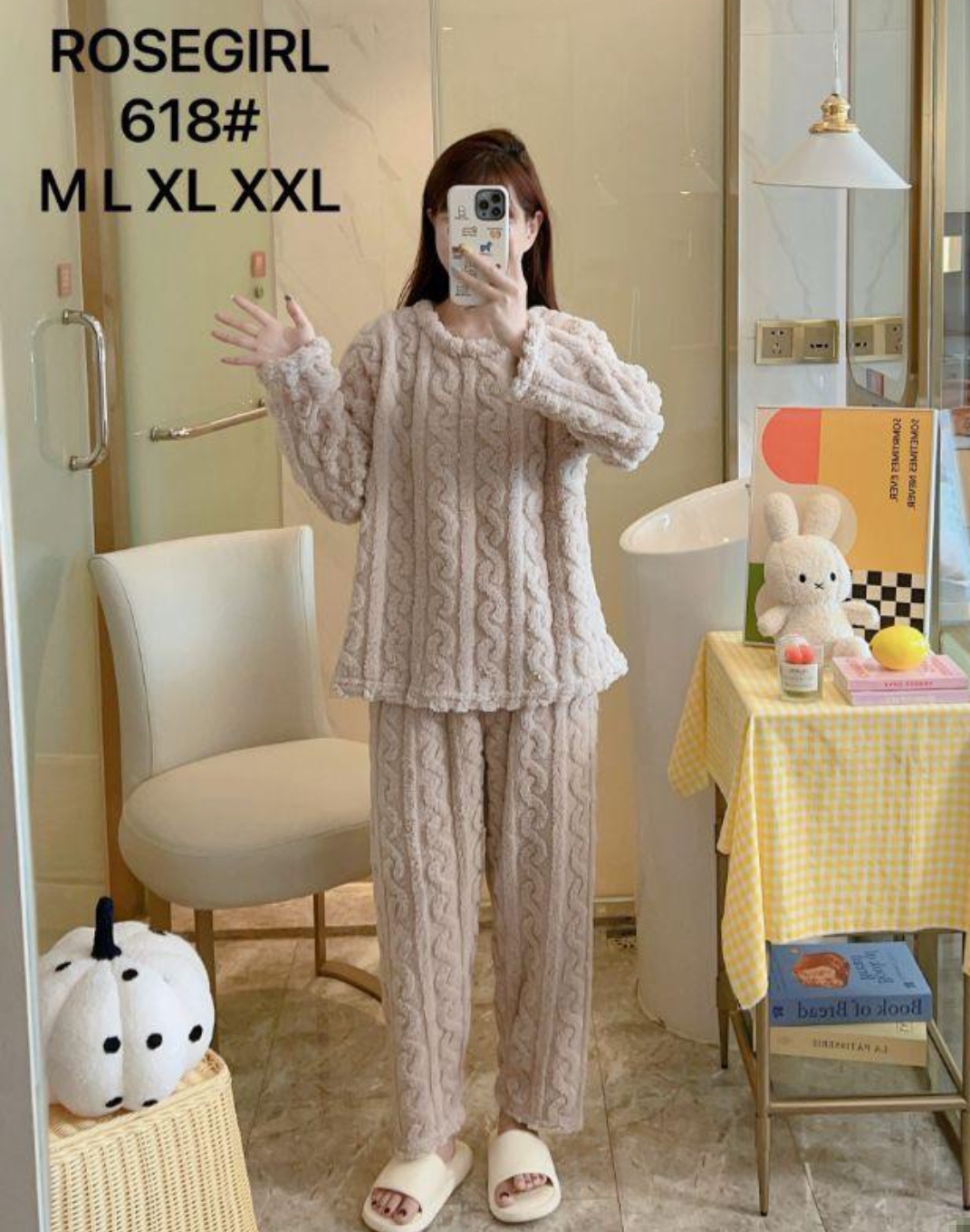 618 PIJAMA TRENZADA ROSE GIRL PAQ 10PZS